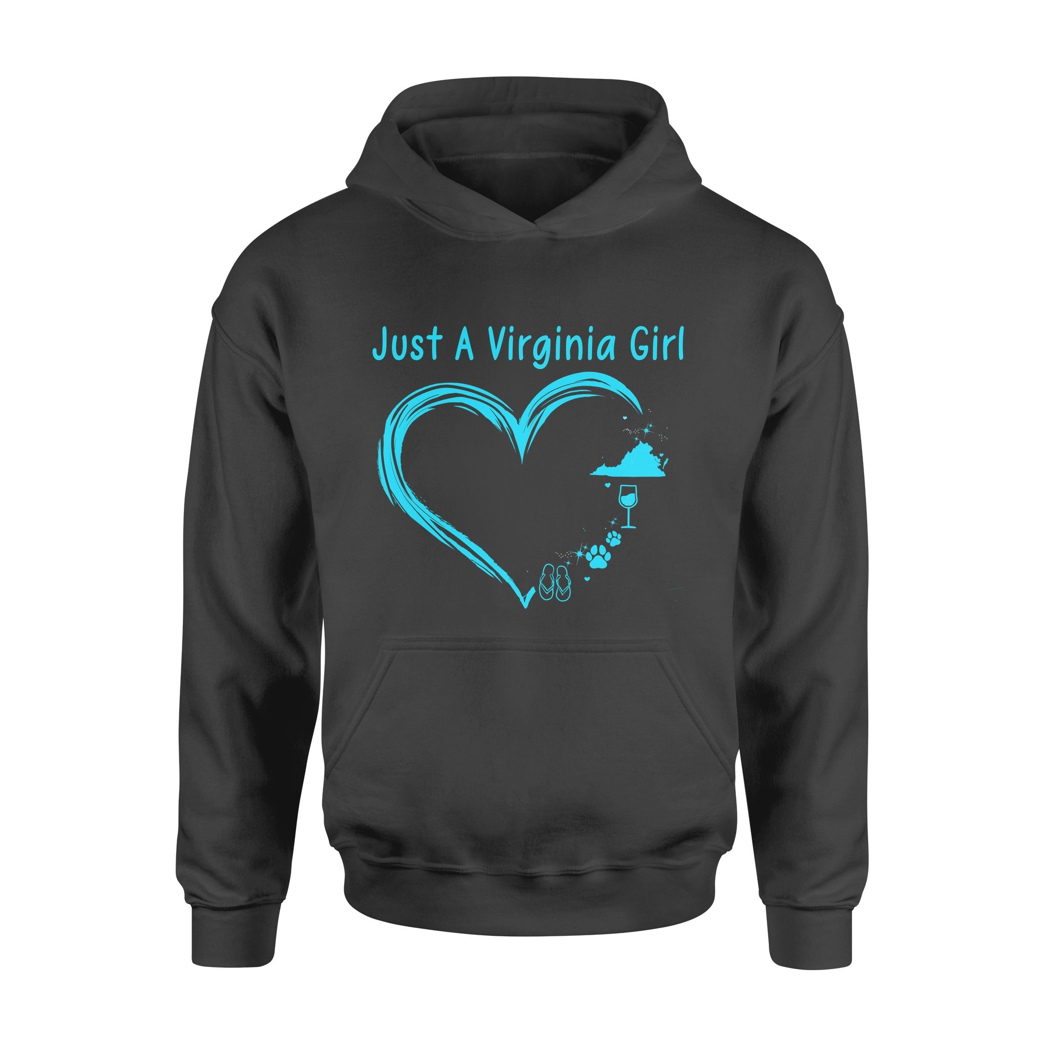 Just A Virginia Girl Love Flip Flops Wine Dog – Premium Hoodie