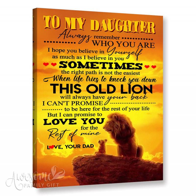 To My Daughter – Lion – Always Remember Who You Are – Canvas