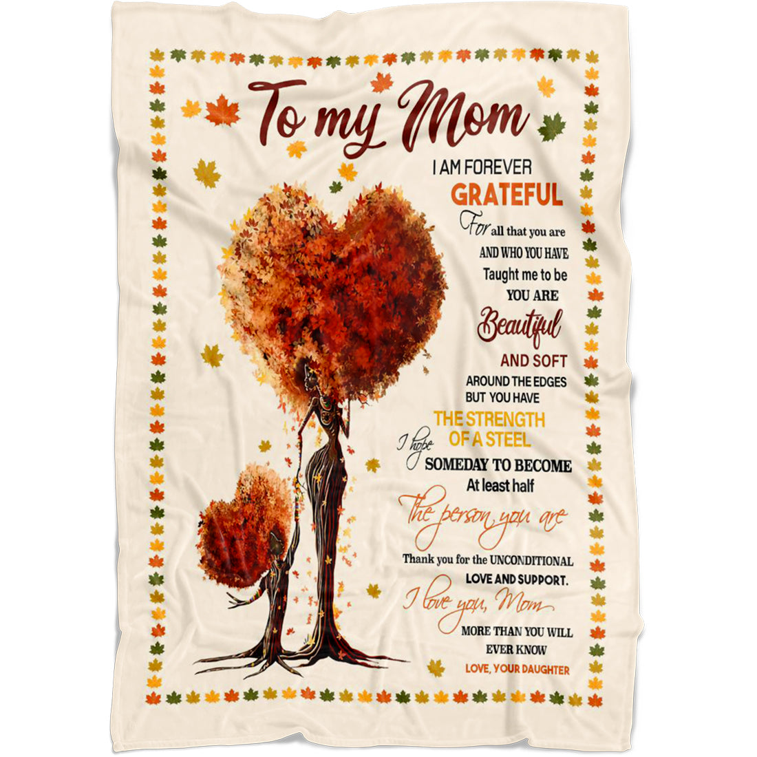 Personalized Blanket Love Tree To Mom from Daughter & Son Blanket