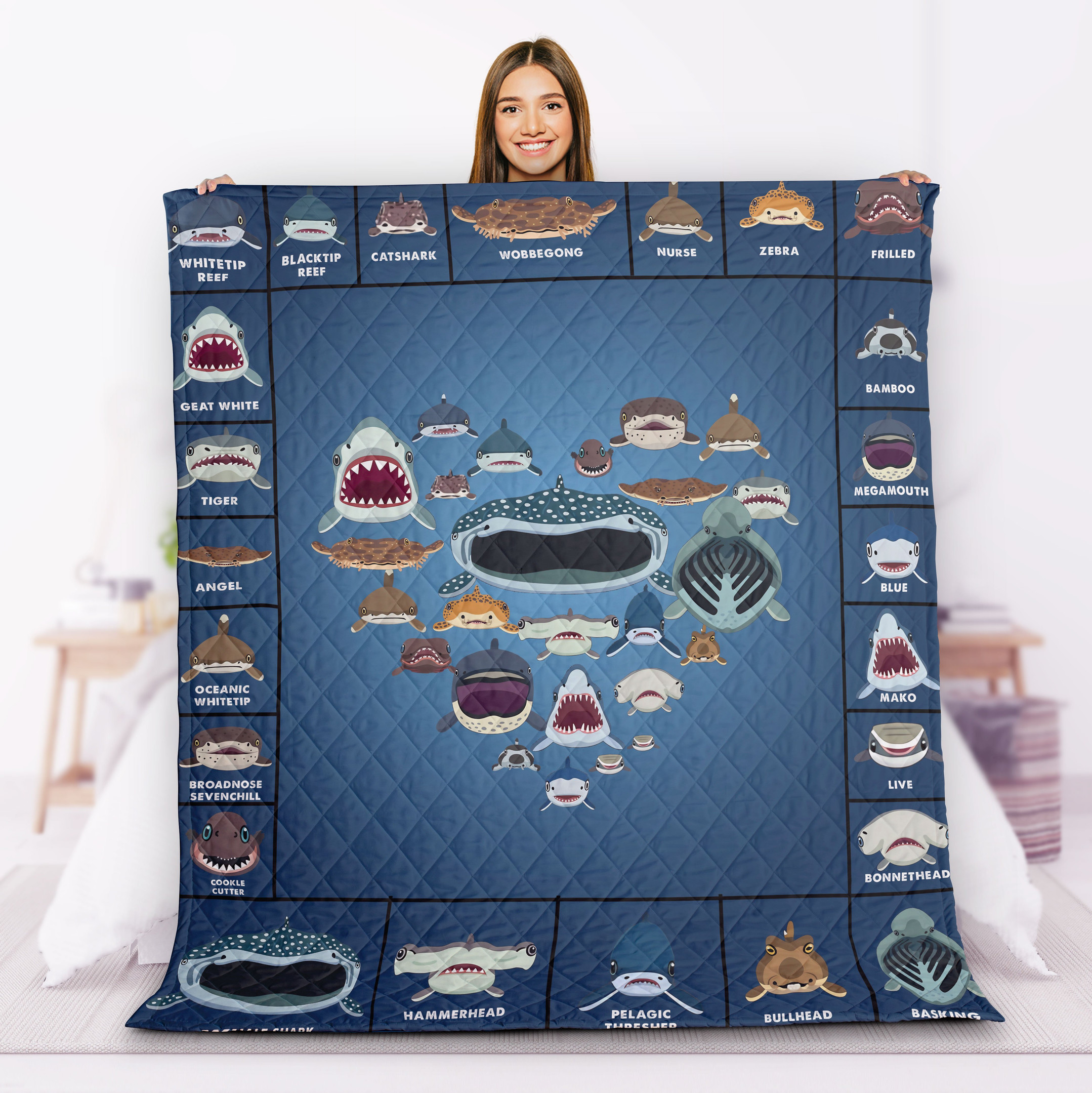 Whale Shark Blanket Present For Kids – Ocean Animal Quilting Presents For Birthday Christmas Thanksgiving