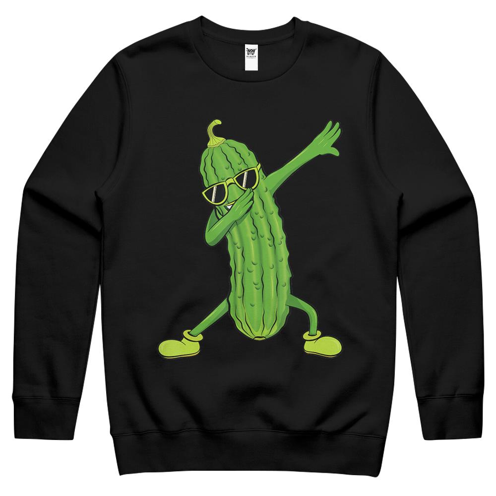 Dabbing Pickle Dancing Cucumber Lover Funny Shirt Gifts Crewneck Sweatshirt