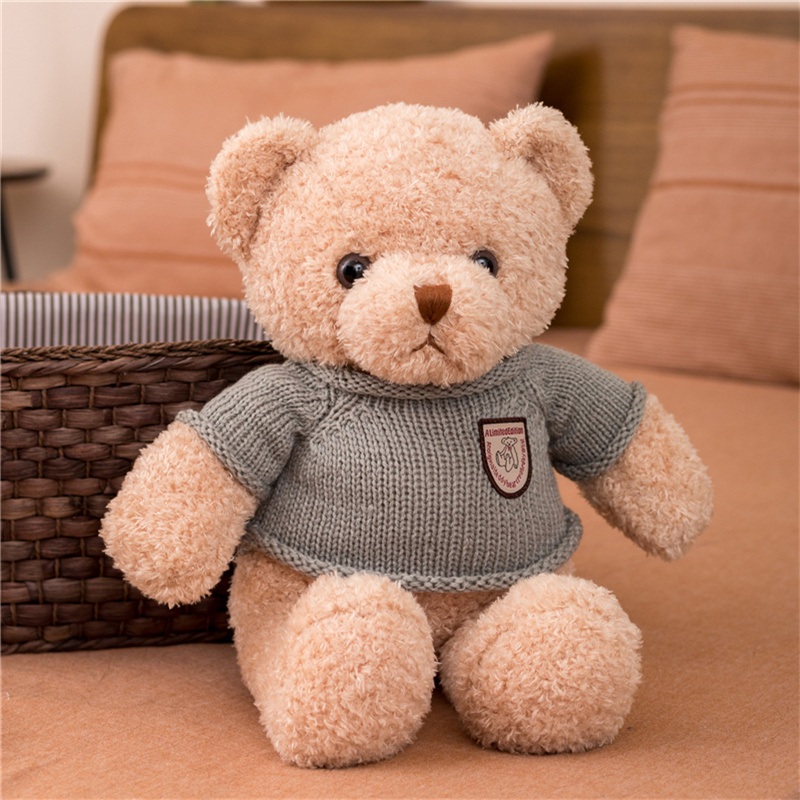 35cm-90cm Lovely Teddy Bear Plush Toys Stuffed Cute with Sweater Doll Girls Valentine’s Gift Kids Baby Christmas Brinquedos alx