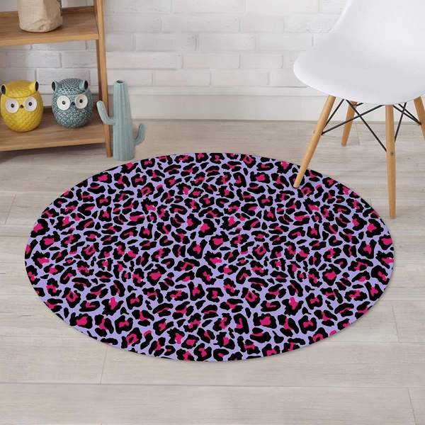 Neon Leopard Round Rug