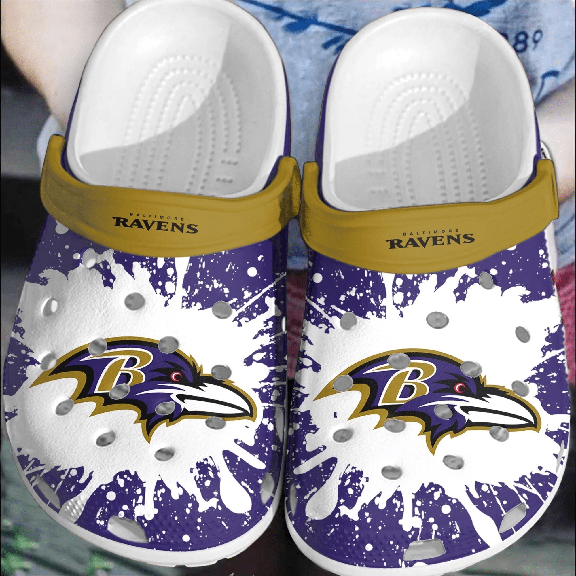 NFL Baltimore Ravens Football Crocss Clogs Comfortable Crocband Shoes For Men Women