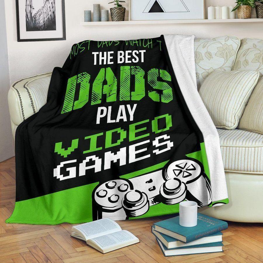 Best Dads Play Video Games Gamepad – Best Idea Gift For Dad, Gift For Home Decor, Gift For Family  – Fleece Blanket