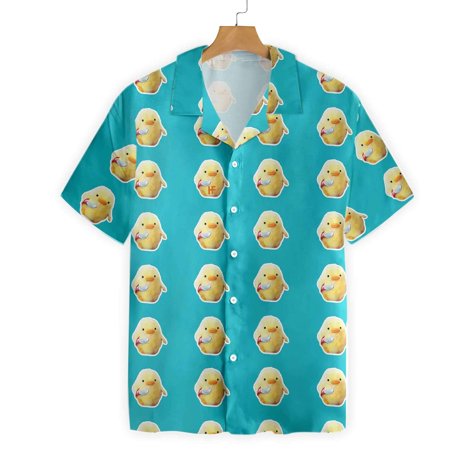 Funny Duck With Knife Hawaii Shirt Ha34167