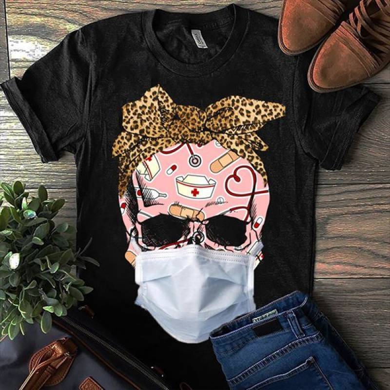 Skull Nurse Leopard Bow Classic T-Shirt