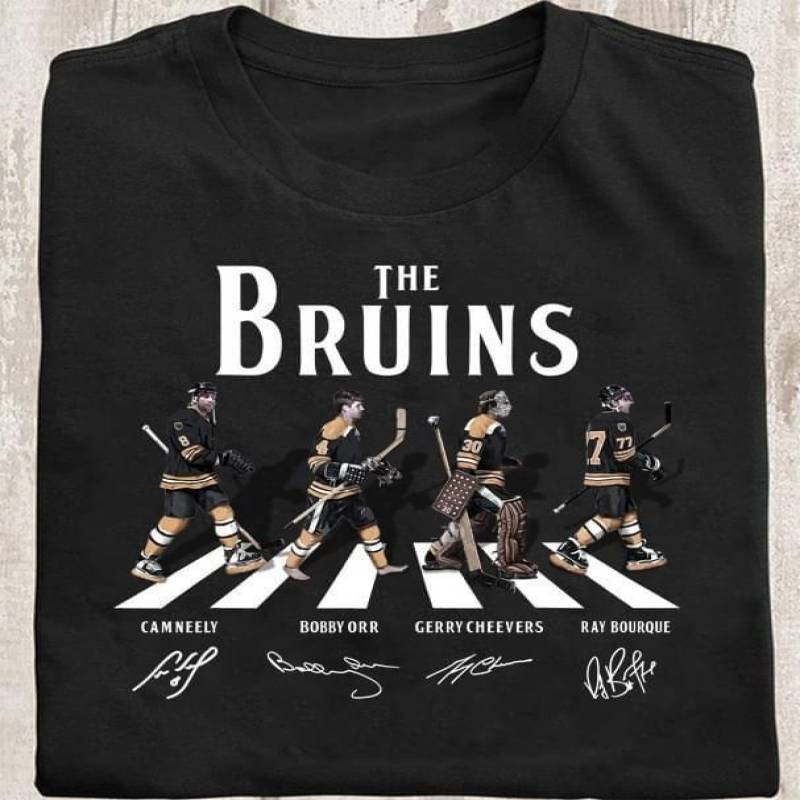 the boston bruins abbey road signed t shirt