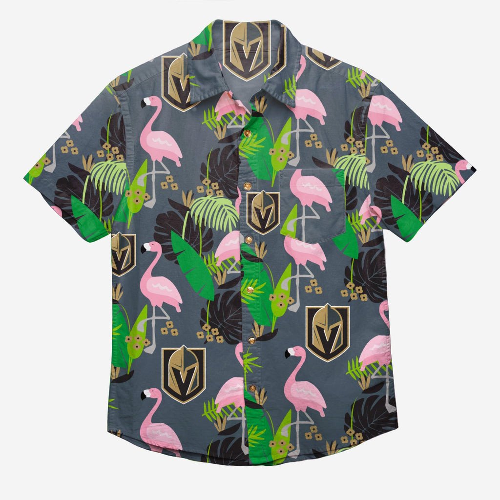 Vegas Golden Knights Floral Button Up Hawaii Shirt Ha75865