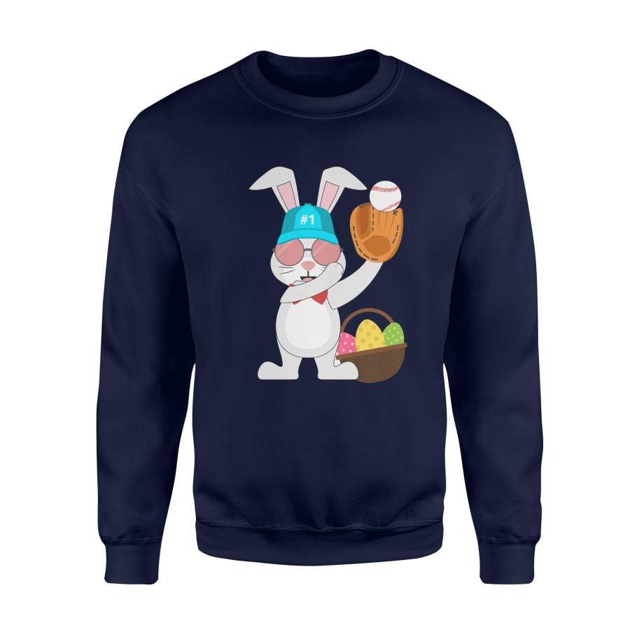 Baseball Rabbit Bunny For Kids Youth Boys Girls Sweatshirt