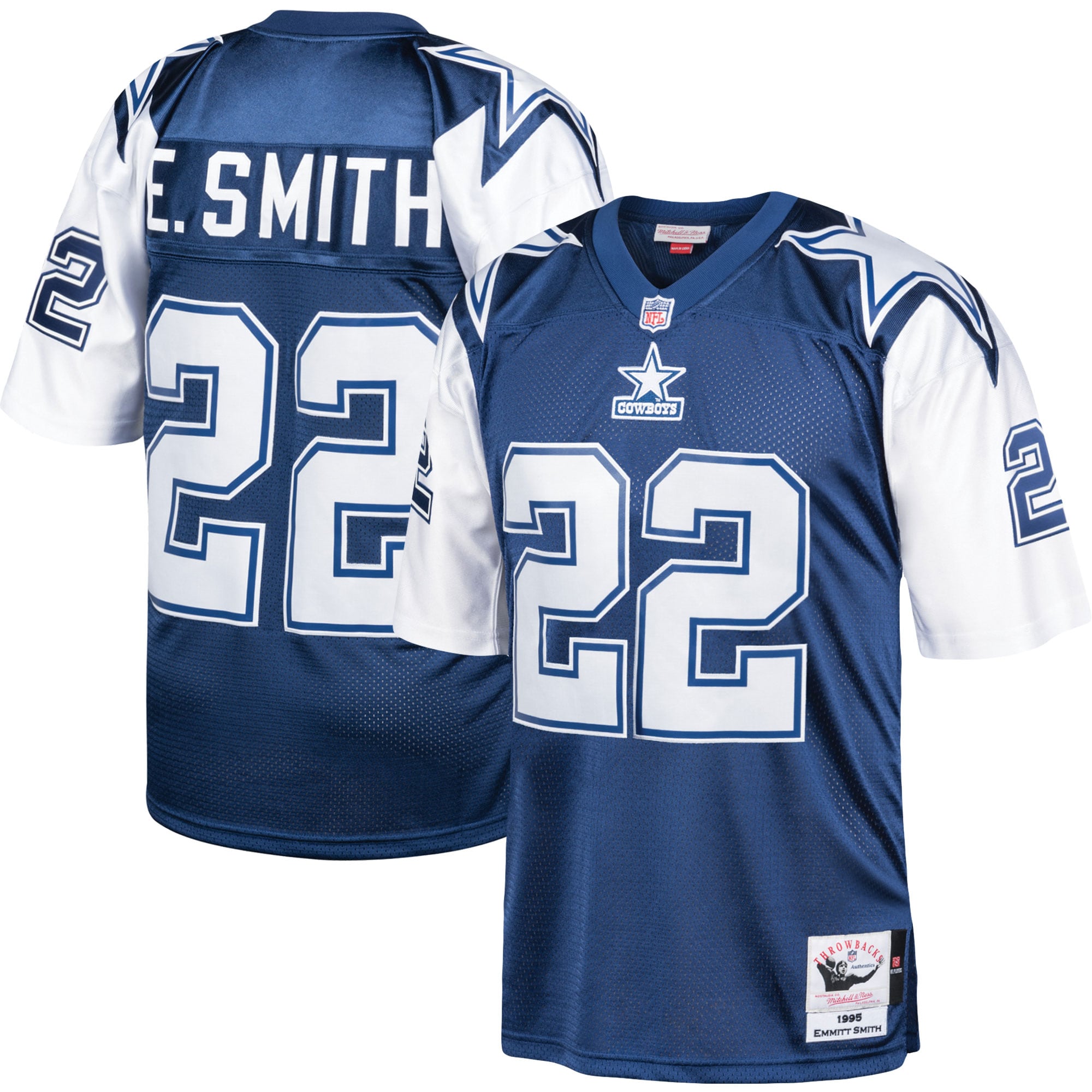 Men’s Dallas Cowboys Emmitt Smith Mitchell & Ness Navy 2004 Authentic Throwback Retired Player Jersey 2