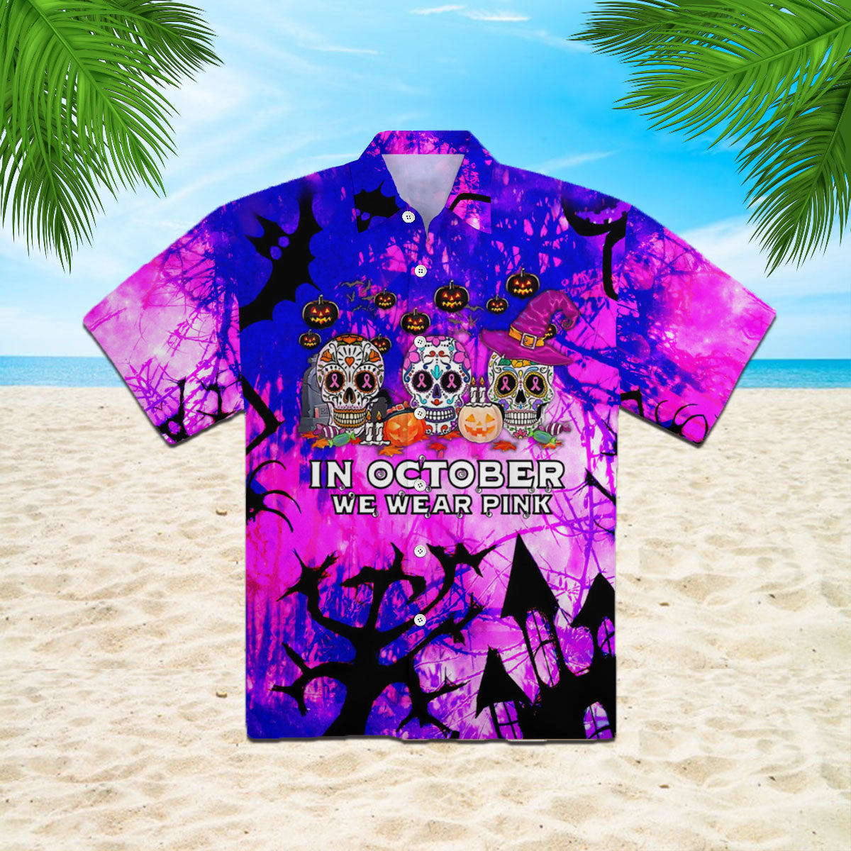 Oragontee In October We Wear Pink Halloween Hawaiian Shirt | For Men & Women | Adult | Wt1054