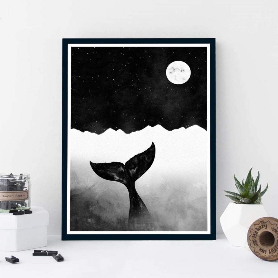 ANTN1812 – Whale – Moon – Poster