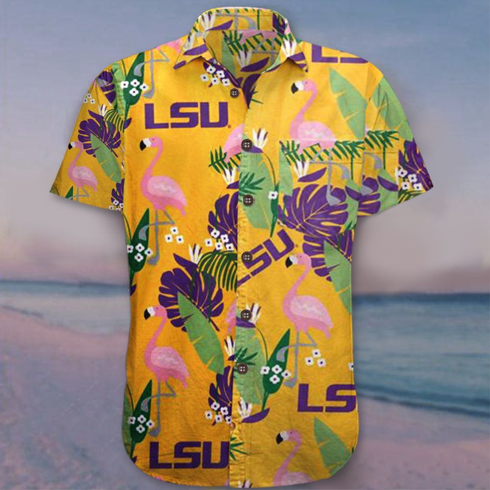 Flamingo Hawaiian Shirt Lsu College Football Mens Summer Shirts Gift For Brother Ha46671