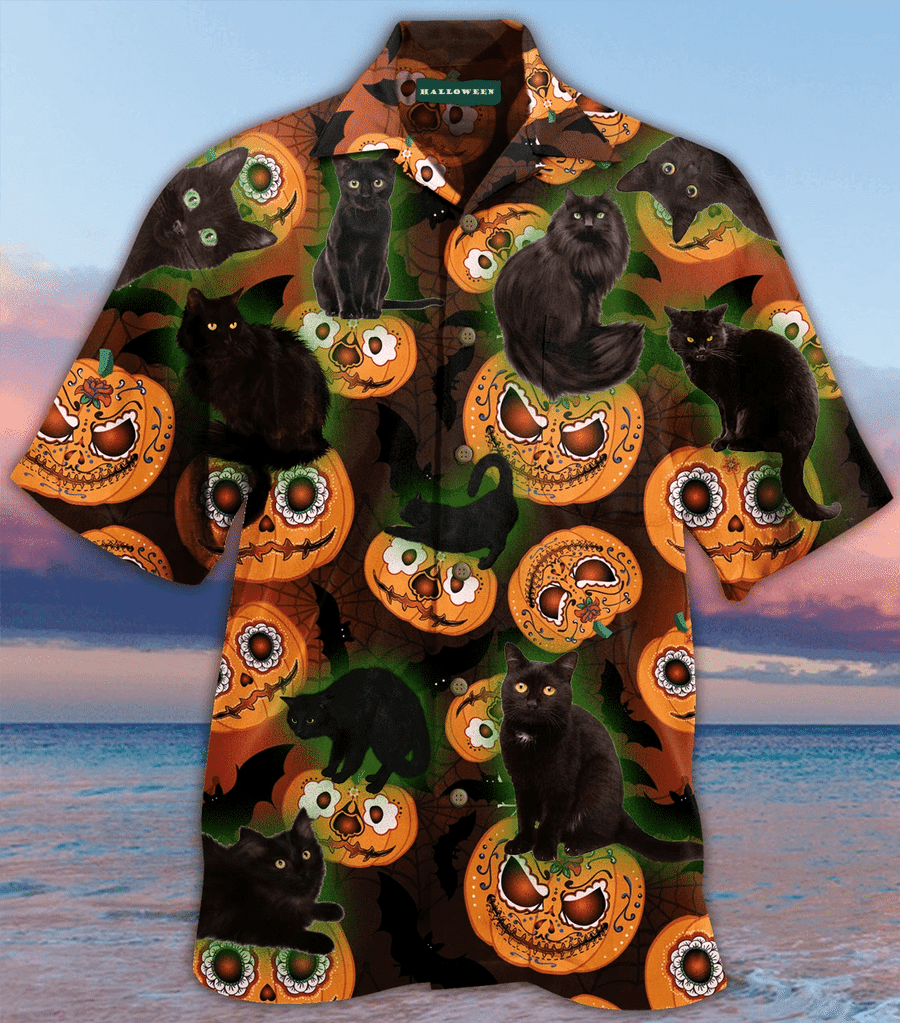 Halloween Is Better With A Cat Hawaii Aloha Shirts Ha25312