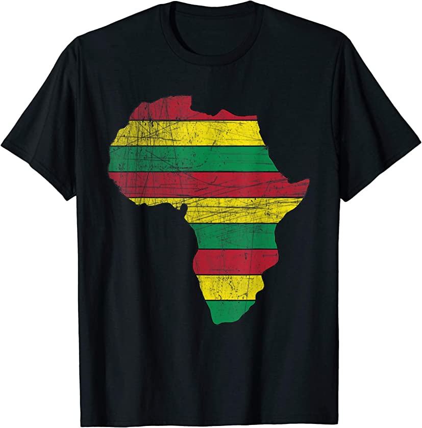 African Pride Retro Vintage Style Africa Map T-Shirt