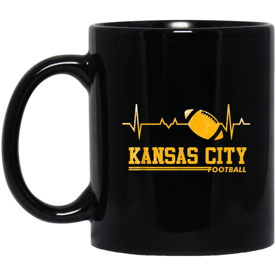 Heartbeat Vintage Kansas City Old Football Gift Mug