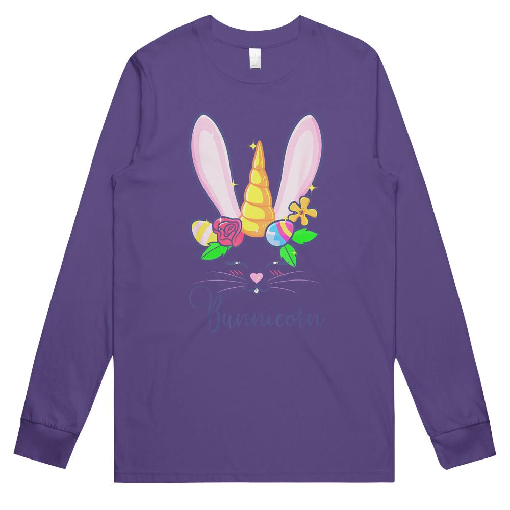 Bunnicorn Easter Bunny Unicorn Rabbit Cute Long Sleeve T Shirts