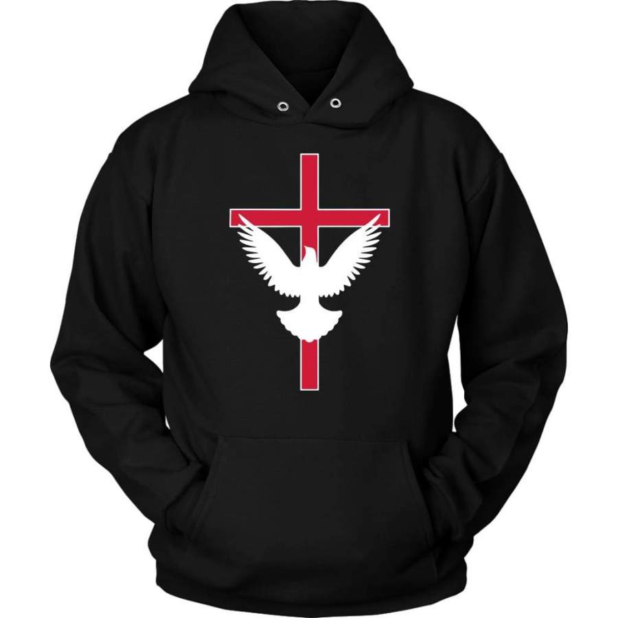 Cross and dove christian hoodie