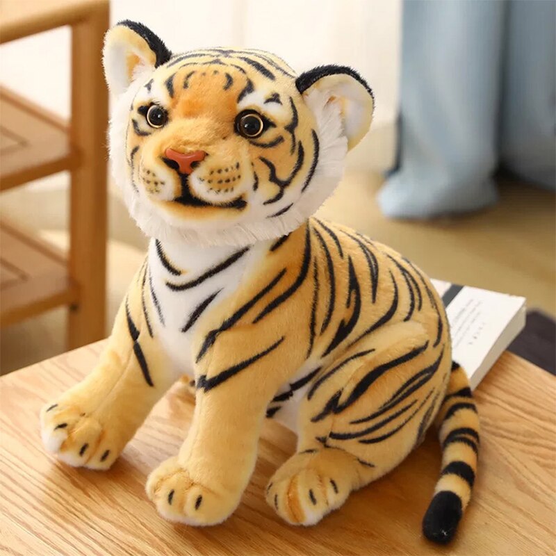 23cm Simulation Baby Tiger Plush Toy Stuffed Soft Wild Animal Forest Tiger Pillow Dolls For Kids Birthday Gift alx