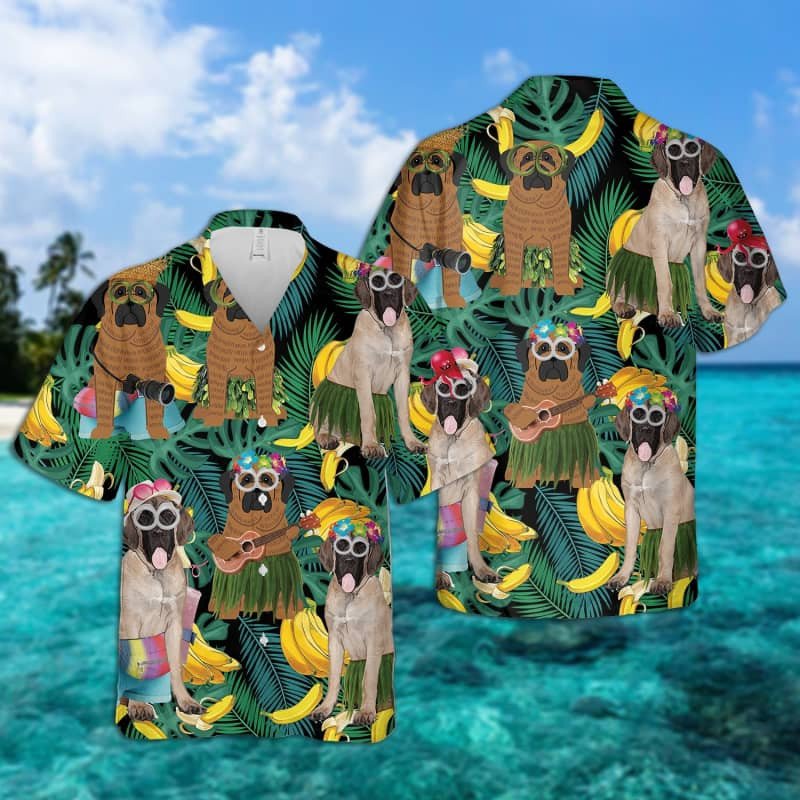 Felacia English Mastiff Summer Leaves Hawaii Shirt 2 Ha25390