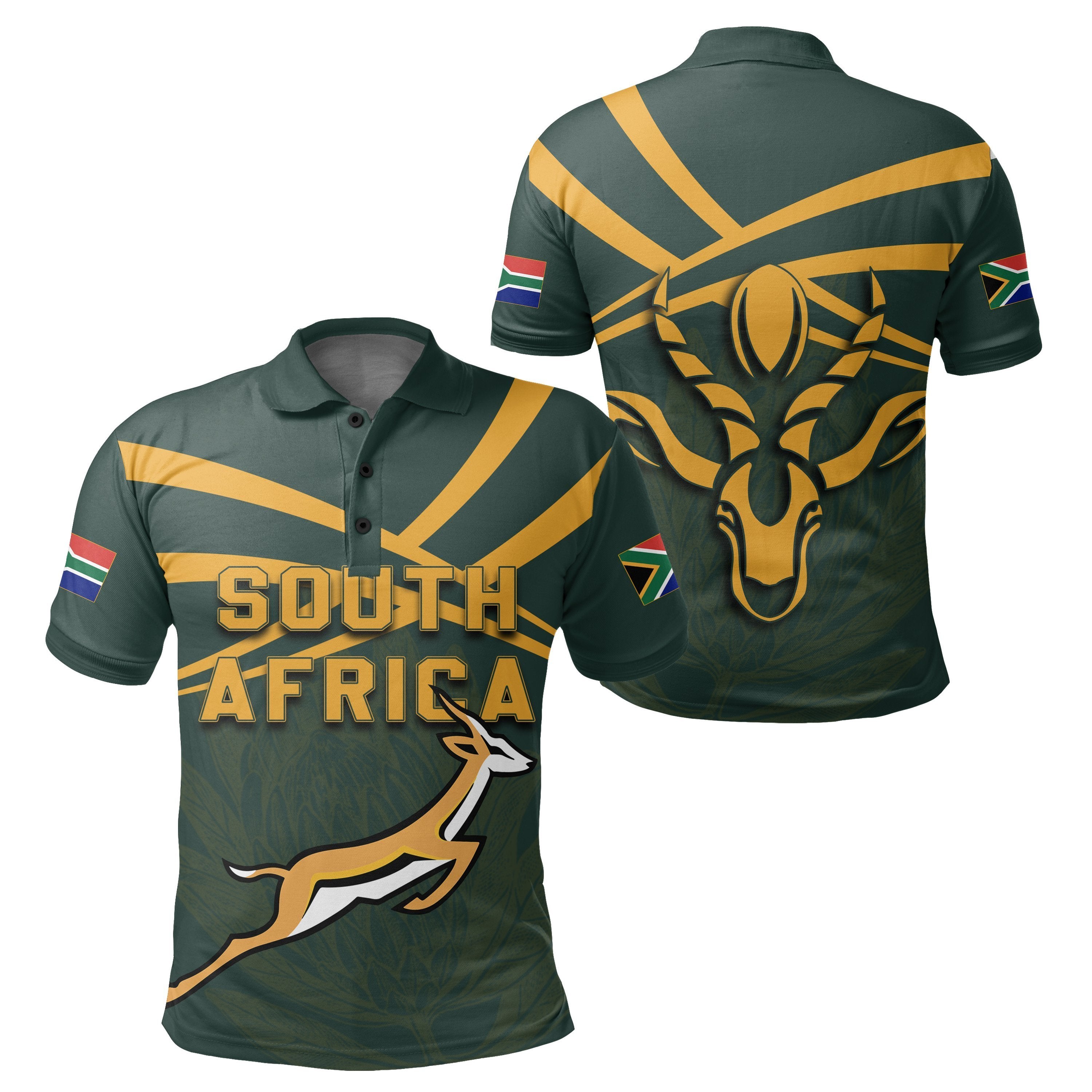 Greek Life Polo Shirt – South Greek Life Springbok Polo Shirt – Rugby Fan