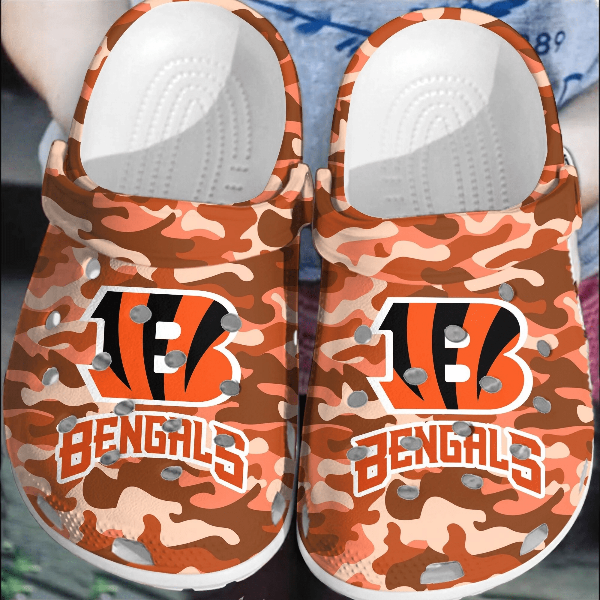 NFL Cincinnati Bengals Football Crocband Crocss Comfortable Shoes Clogs For Men Women