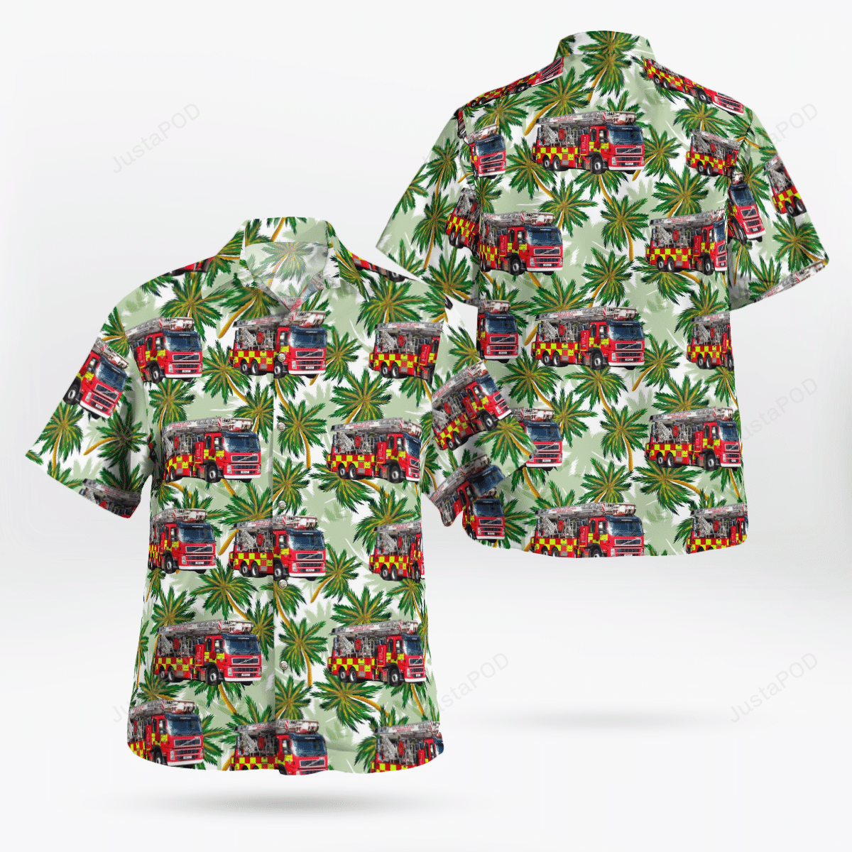 Bedfordshire Fire And Rescue Service Bronto Skylift Hawaii Shirt Ha79091