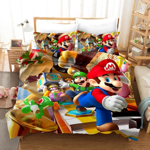 Super Smash Bros Ultimate Mario 30 Duvet Cover Pillowcase Home Decor 3D Bedding Set