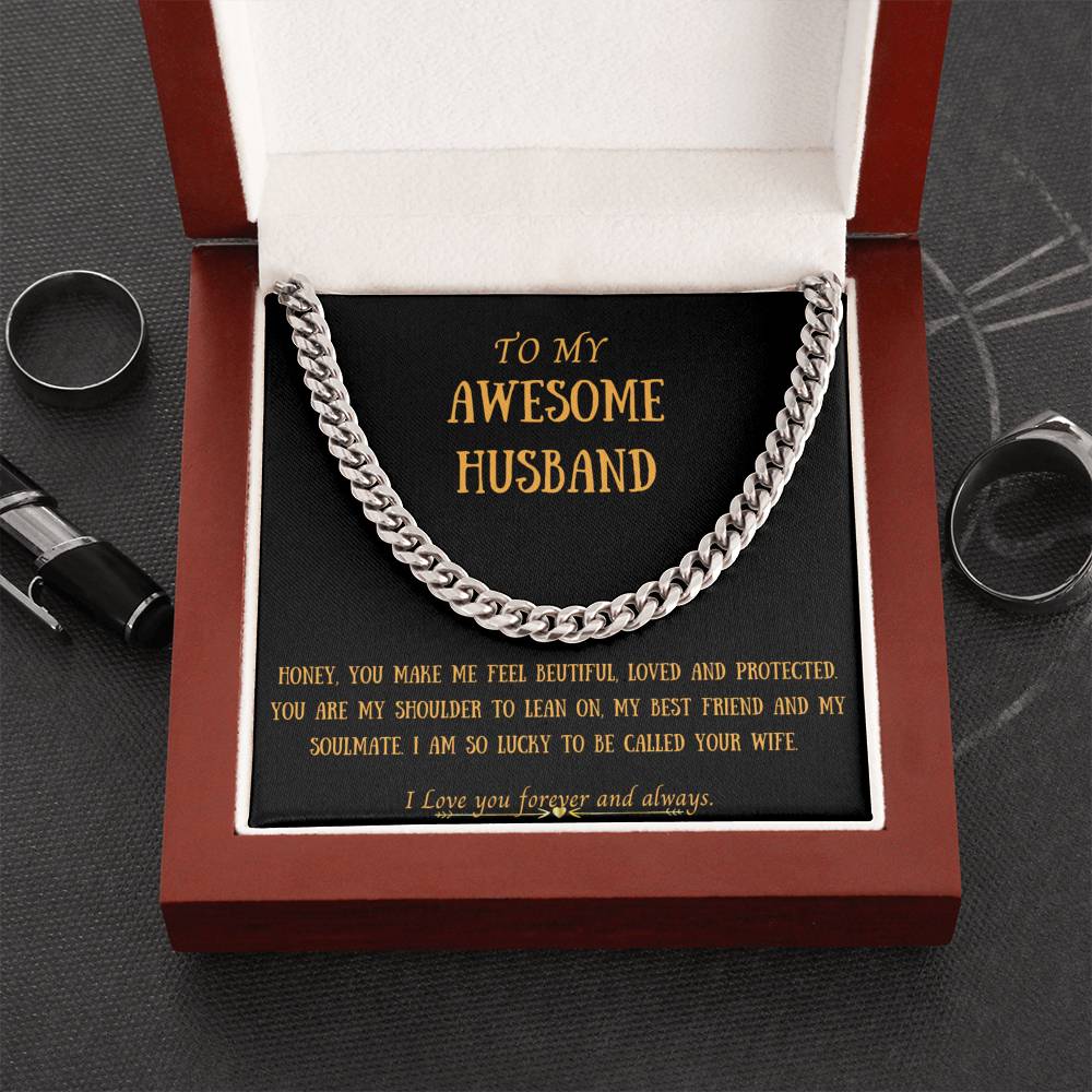 Awesome Husband | Cuban Chain Necklace For Him