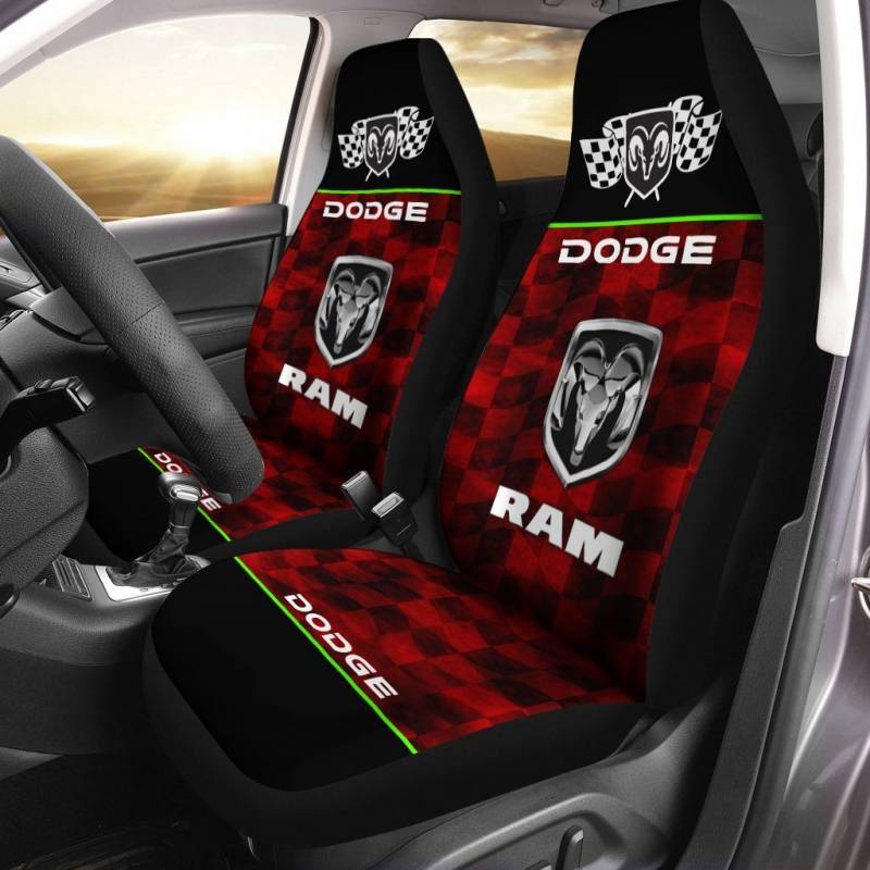 Dodge RAM- BDA Car Seat Cover (Set of 2) Ver 1 (Red)