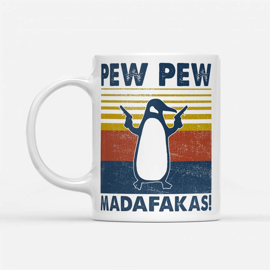 Pew Pew Madafakas Vintage Penguin – White Mug