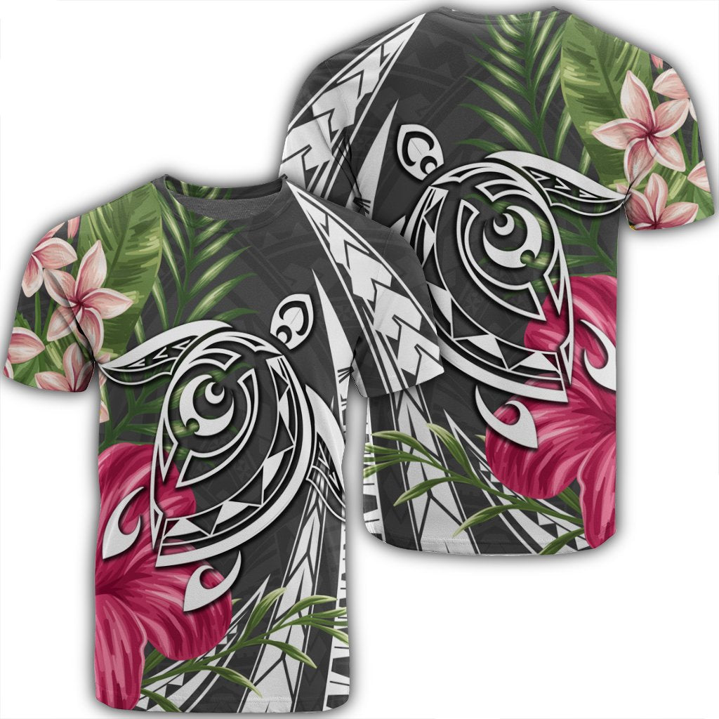 Hawaiian Polynesian Turtle Tropical Hibiscus Plumeria Gray Ah Ha78216