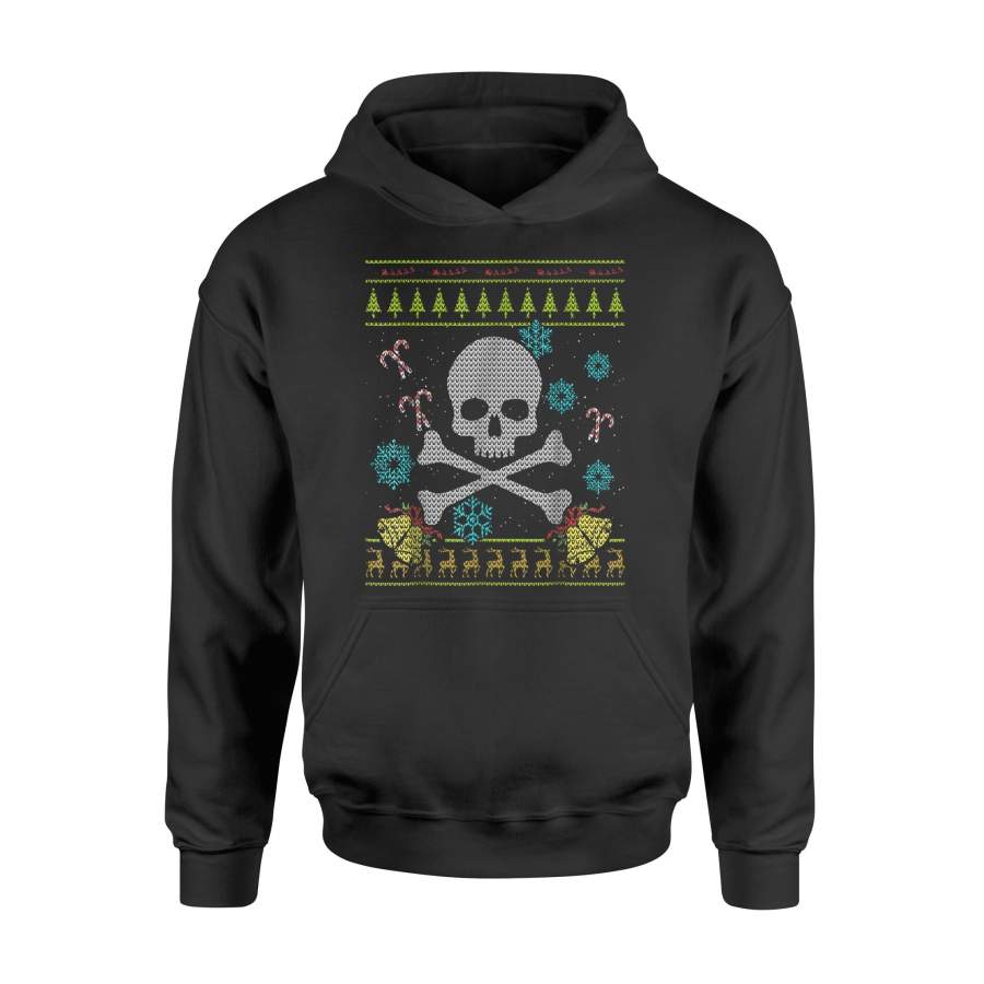 Skull Christmas Ugly Skull Crossbones Shirt – Standard Hoodie