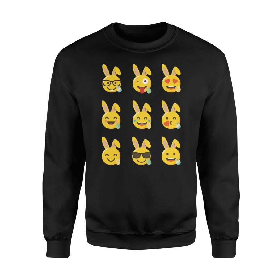 Cute And Funny Easter Bunny Emoji Easter Day Sweatshirt