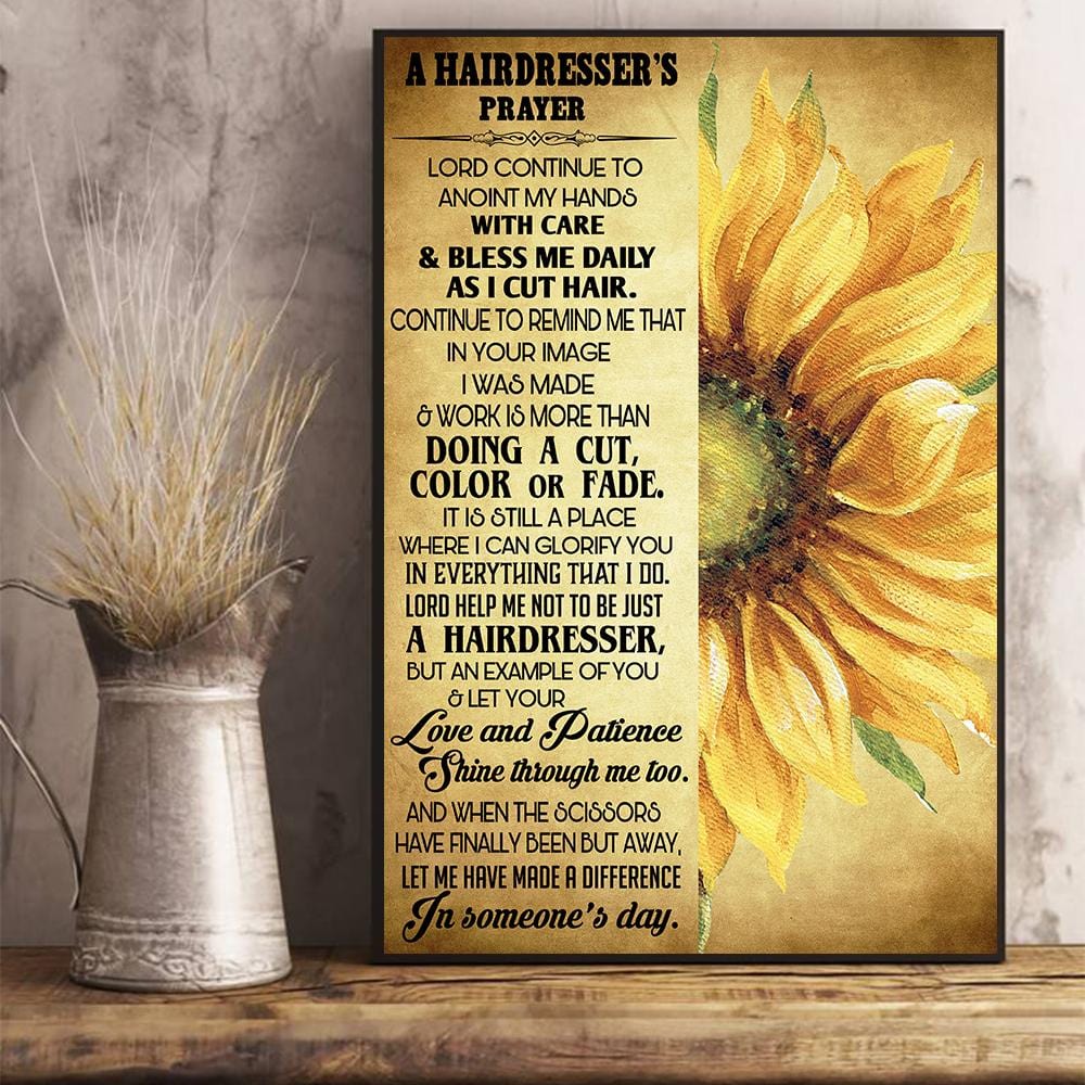 Hair Stylist Gift Idea A Hairdresser’s Prayer Poster