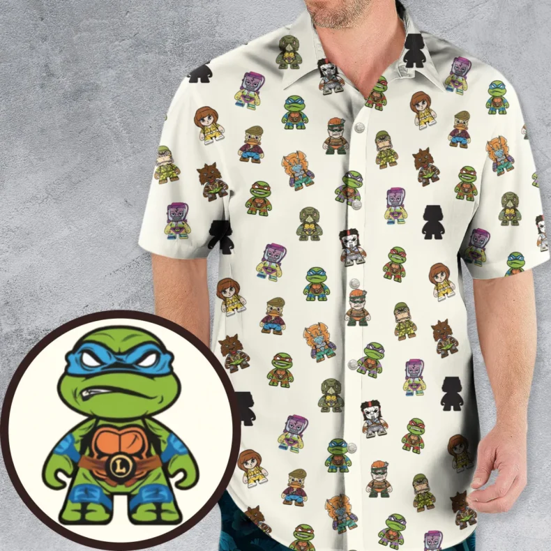 Teenage Mutant Ninja Turtles In Kidrobot Style Hawaiian Shirt