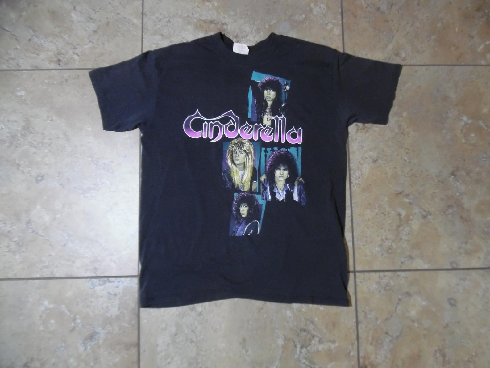 Vtg Cinderella Shakes The Usa Rock Band Concert Blackt-Shirt Usa Made 50/50