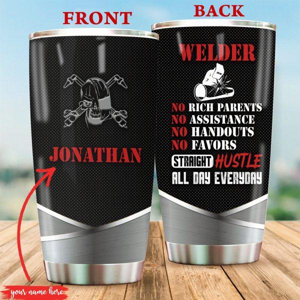 Welder Straight Hustle All Day Every Day Personalized Tumbler