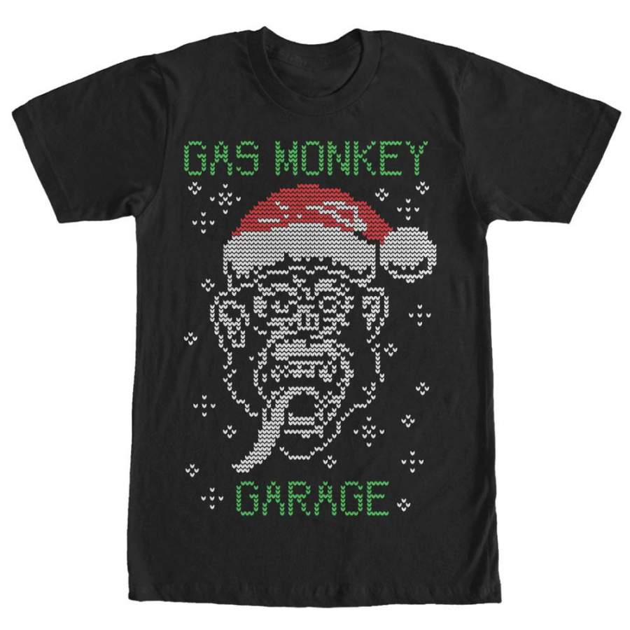 Gas Monkey Men’s Ugly Christmas Sweater  T Shirt Black