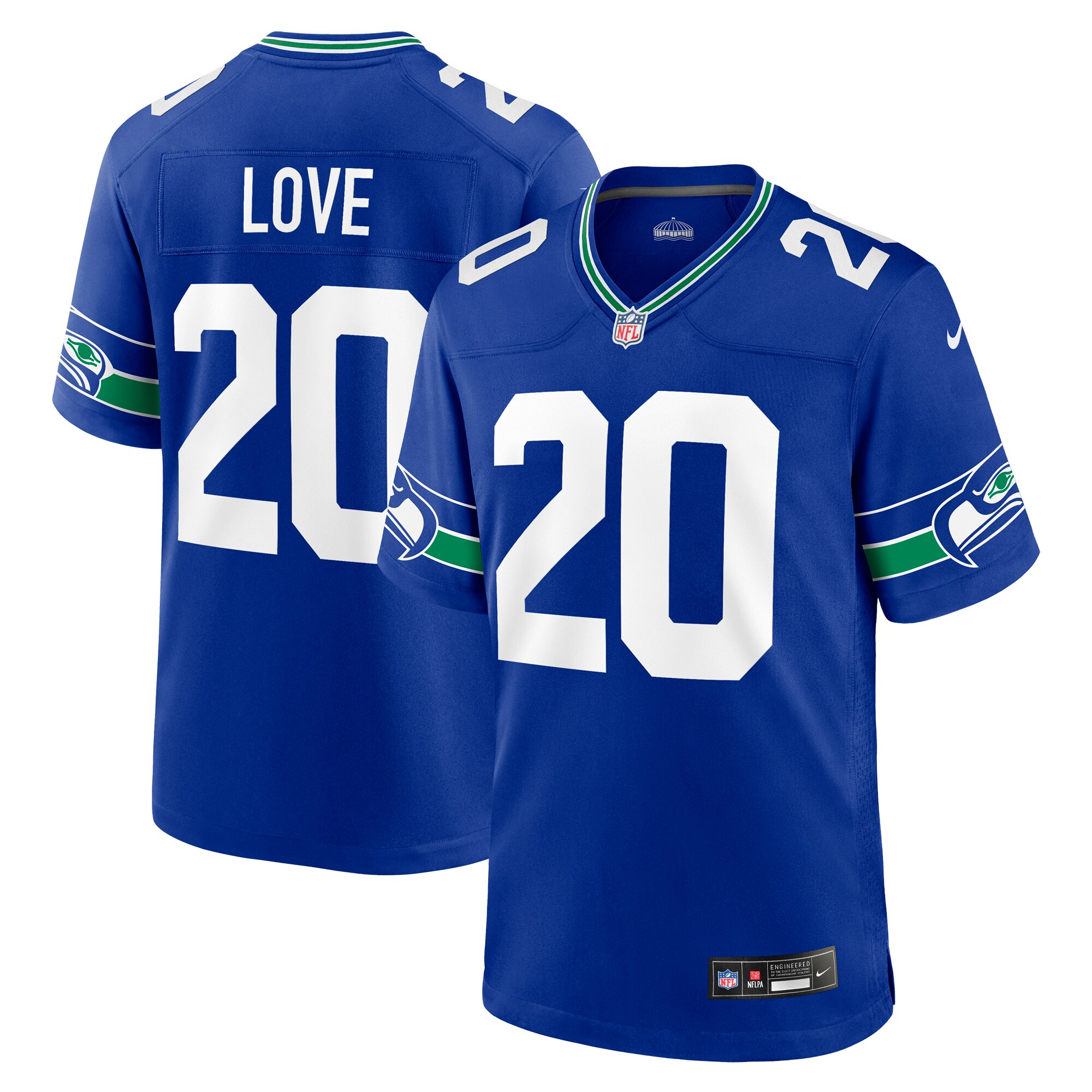 Julian Love Seattle Seahawks Throwback Player Game Jersey – Royal