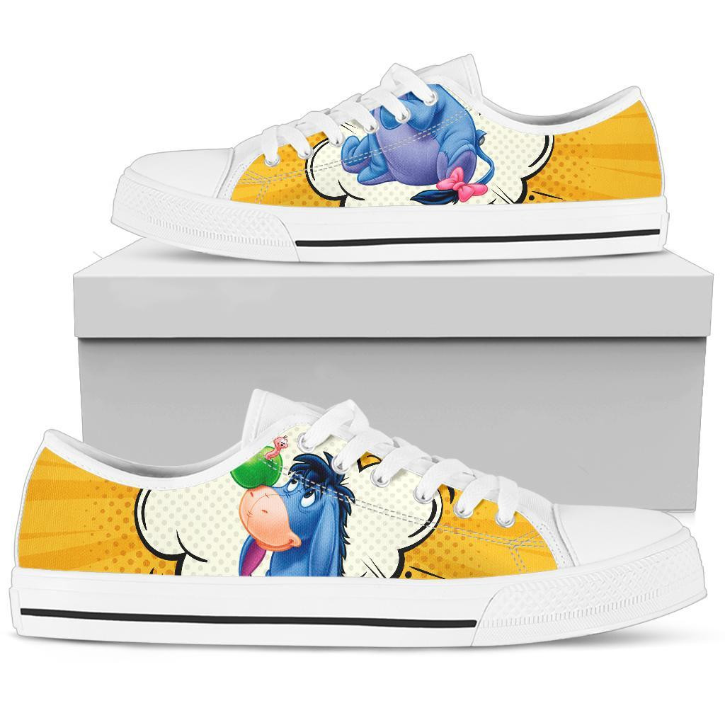 Eeyore Cartoon Winnie The Pooh For Man And Women Gift For Fan Low Top Leather Shoes Sneakers