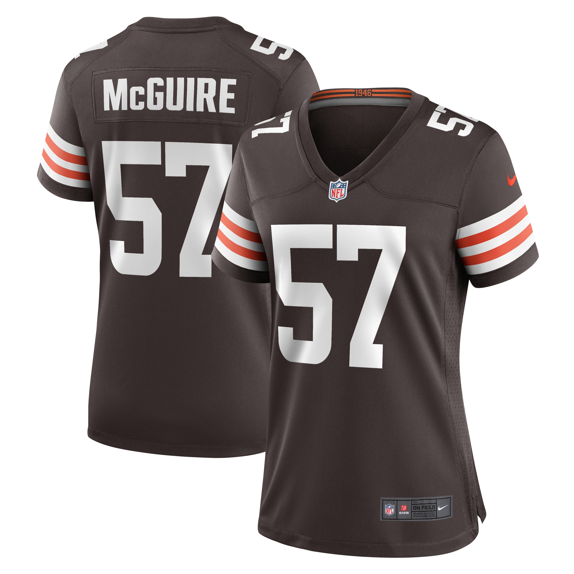 Women’s Cleveland Browns Isaiah McGuire  Brown Team Game Jersey