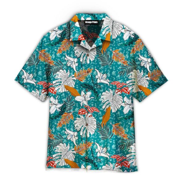 Tropical Leaves And Lily Flowers Summer Mood Pattern Hawaii Shirt For Men Women Ha3079