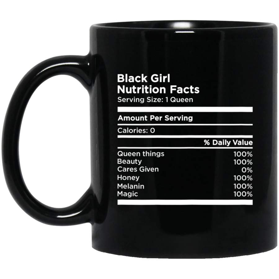 Womens Black Girl Nutrition Facts Women’s Humor T-Shirt