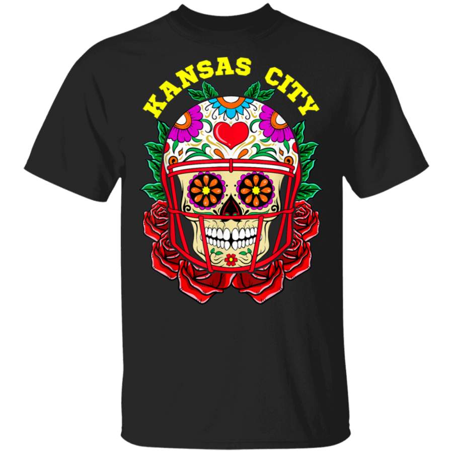 Kansas Day Sugar Skull Football Helmet Game Day Yall TShirt