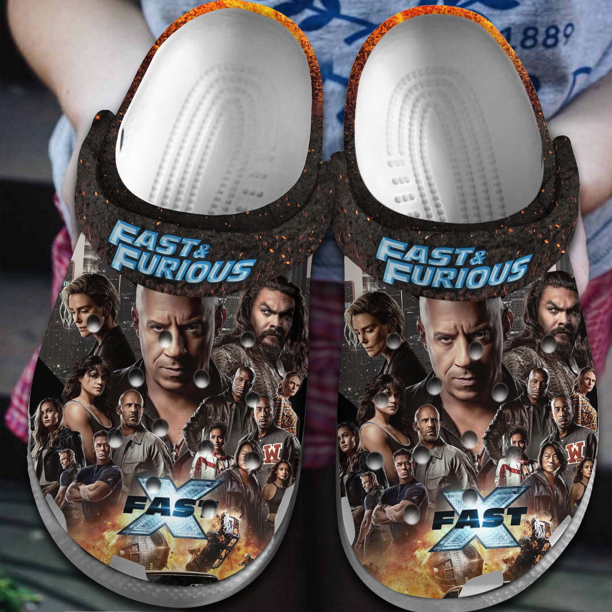 Fast And Furious Movie Crocs Crocband Clogs Shoes Comfortable For Men Women and Kids