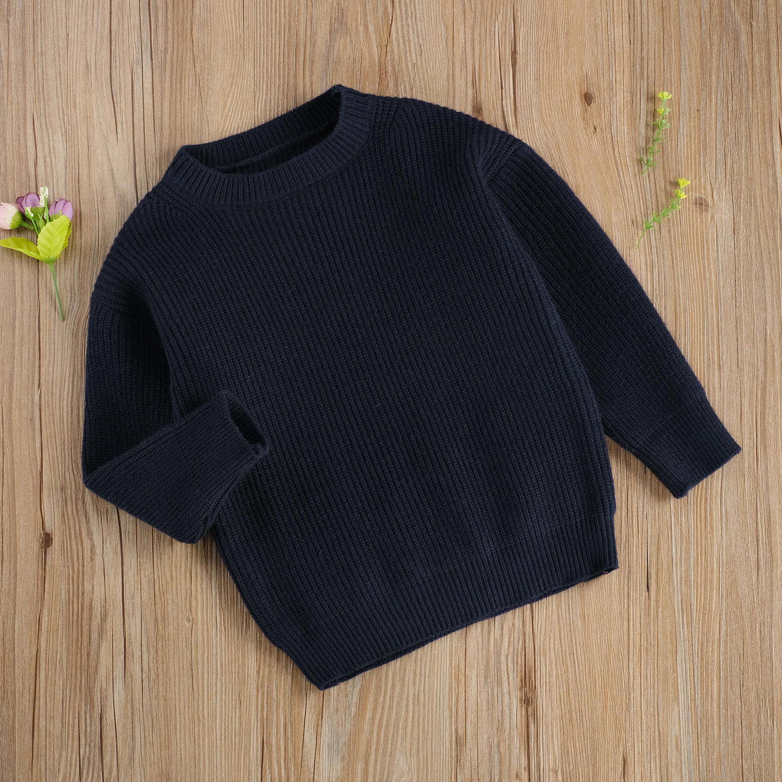 Casual Kids Girl Boy Knit Sweaters Autumn Winter Solid Color Loose Jumpers Children Round Collar Long Sleeve Pullover Tops 0-6Y alx