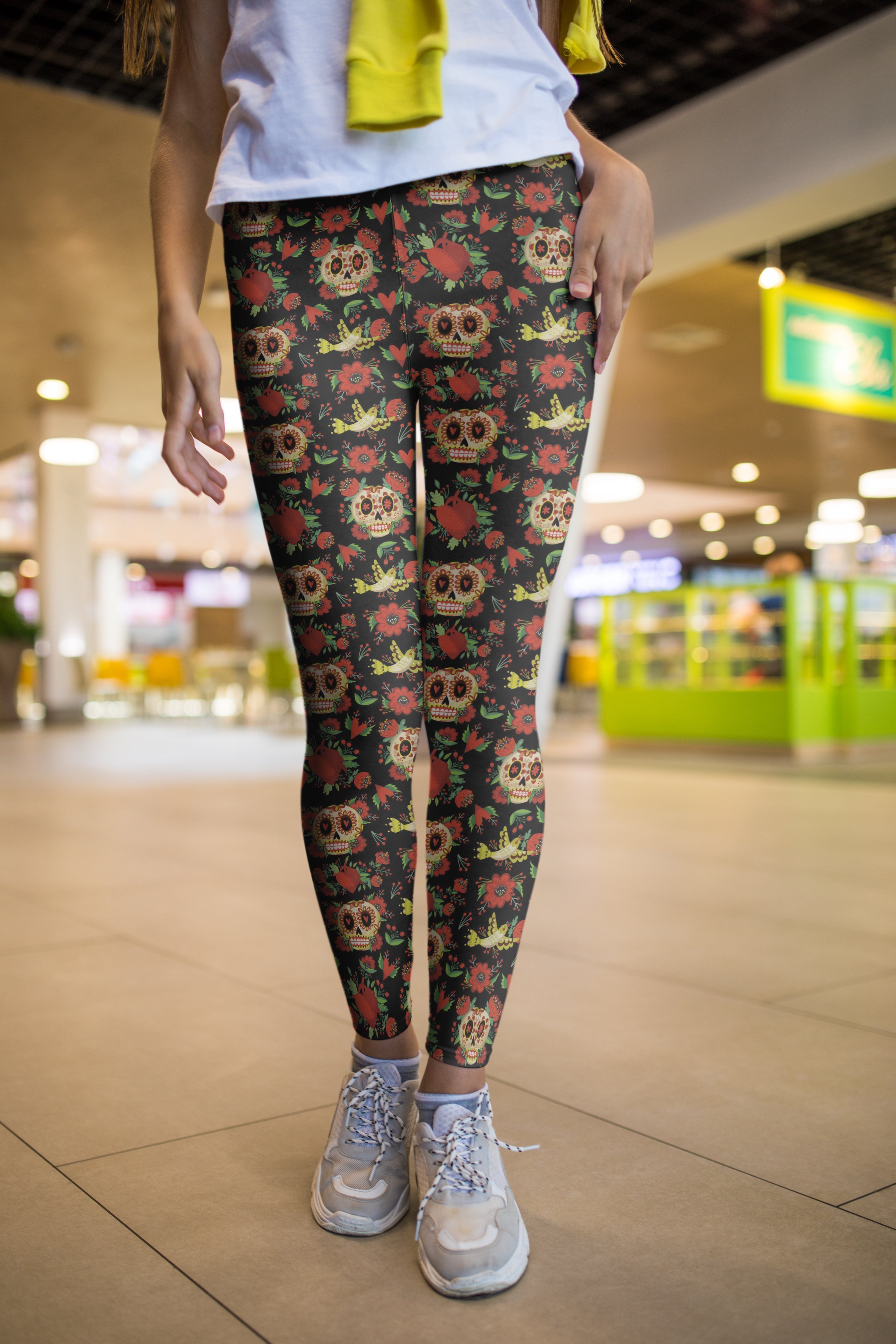 3D All Over Print Skull Bird Legging