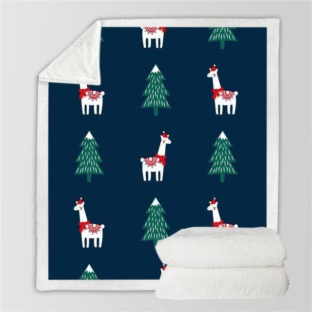 X-Mas Llama X Trees Blanket Christmas Decoration Ideas